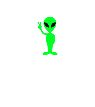 UFO Alien model alb pe tricou