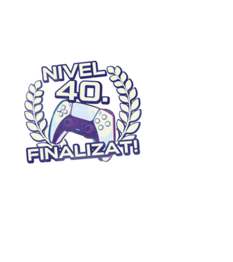 Nivel 40 finalizat! model alb pe tricou