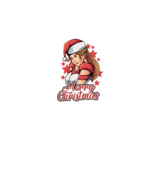 Merry christmas santa girl model negru pe tricou