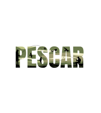 PESCAR model alb pe tricou