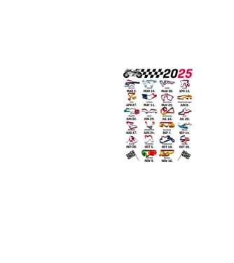 MOTOGP 25 CALENDAR alb model galben neon pe tricou