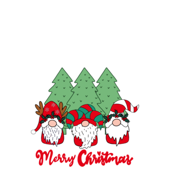 Merry christmas gnomes model negru pe tricou