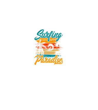Surfing Paradise model negru pe tricou