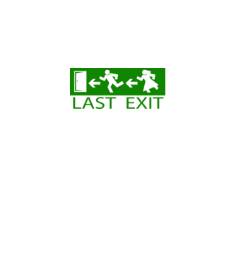 Last Exit model alb pe tricou
