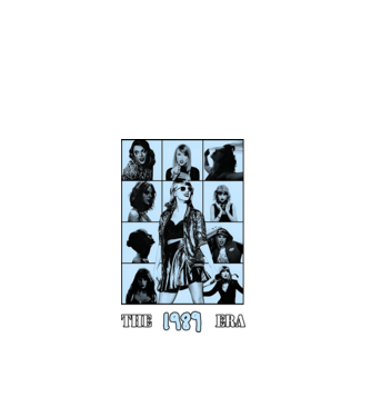 Taylor Swift ERAS blue model negru pe tricou