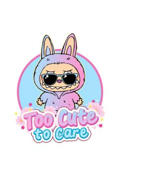 Too cute to care model albastru deschis pe tricou