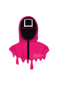 squid game square model negru pe tricou