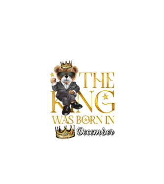 The king was born int DECEMBER model negru pe tricou