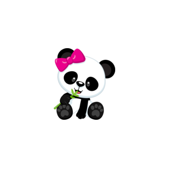 cute panda girl model alb pe tricou