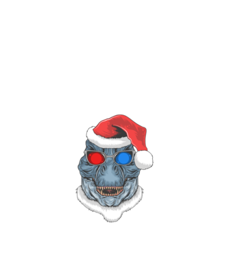 Santasaurus Rex model albastru închis pe tricou