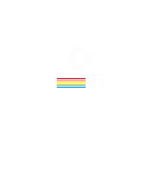 Commodore 64 logo on black model negru pe tricou