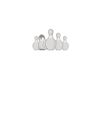Bowling pinguin model alb pe tricou