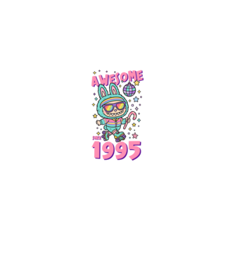 Awesome since 1995 - Labubu model negru pe tricou