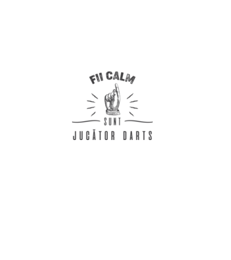 fii calm, sunt jucător darts model gri pe tricou