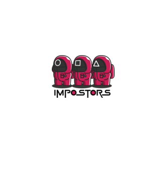 impostors squid game model alb pe tricou