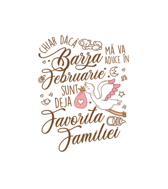 Favorita familiei FEBRUARIE model alb pe tricou