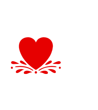 inimă Valentine model albastru deschis pe tricou