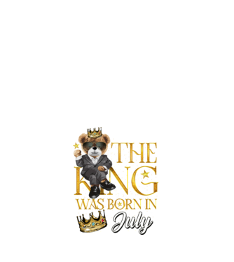The king was born int JULY model alb pe tricou