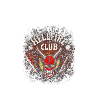 hellfire club stranger things model alb pe tricou