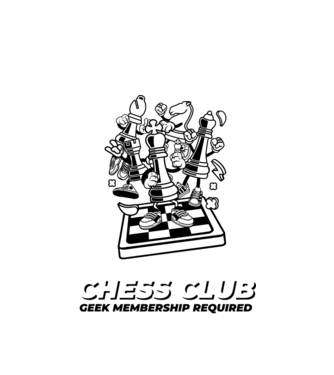 chess club model alb pe tricou