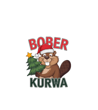Bober kurwa Christmas model alb pe tricou