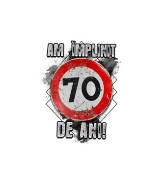 Am împlinit 70 de ani! model alb pe tricou