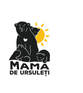 Mamă de ursuleți model alb pe tricou