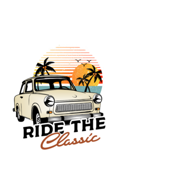 Trabant Ride The Classic model alb pe tricou
