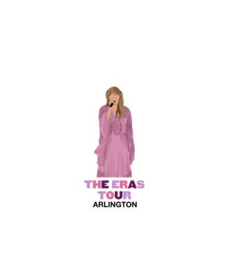 Taylor Swift The Eras Tour Arlington 3 model alb pe tricou