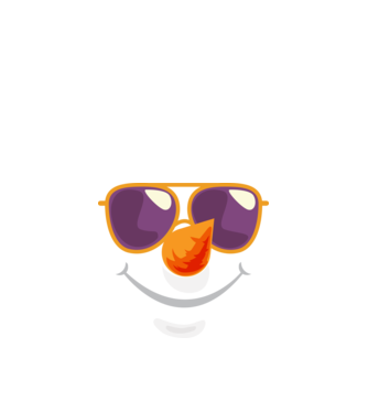 Snowman face model alb pe tricou