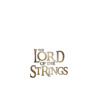 Lord of the Strings model negru pe tricou