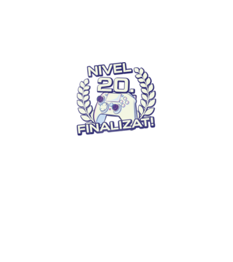 Nivel 20 finalizat! model negru pe tricou