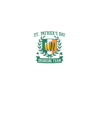 St Patrick Drinking team model alb pe tricou