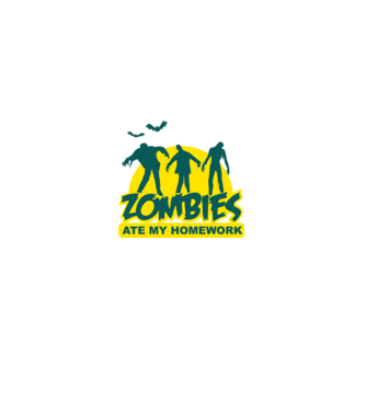 Zombies ate my homework model negru pe tricou