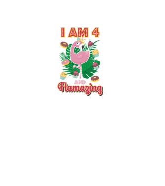 FLAMAZING Birthday 4 Years old model alb pe tricou