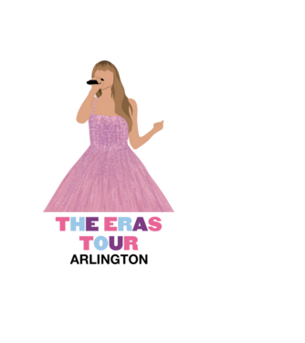 Taylor Swift The Eras Tour Arlington model negru pe tricou