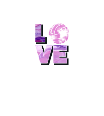 Love volleyball model negru pe tricou