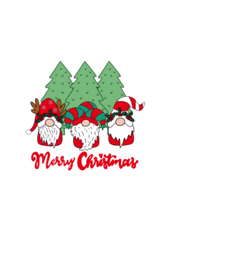 Merry christmas gnomes model negru pe tricou