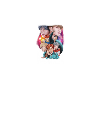 BTS POSTER model negru pe tricou