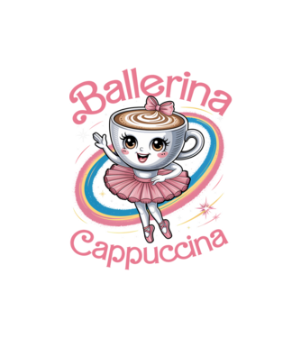 Ballerina Cappuccina model negru pe tricou