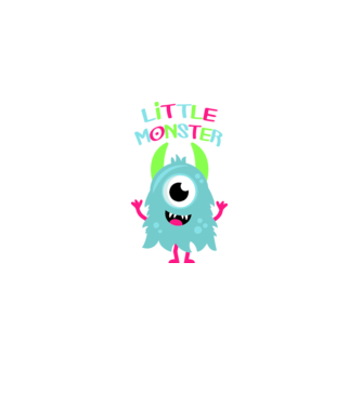 Little monster model alb pe tricou