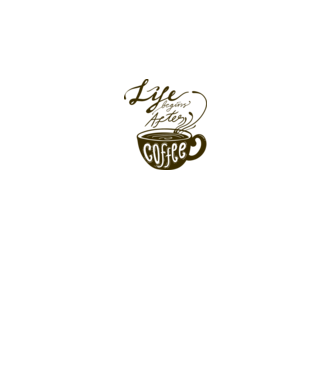 Life begins after coffee model alb pe tricou