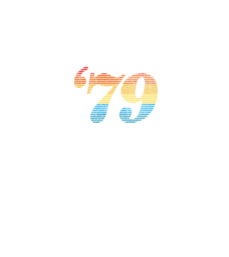 Retro Birthday 1979 model negru pe tricou