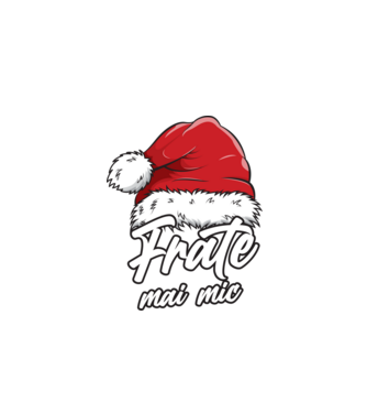 frate mai mic Santa Hat model negru pe tricou
