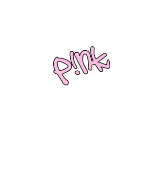 PINK model alb pe tricou