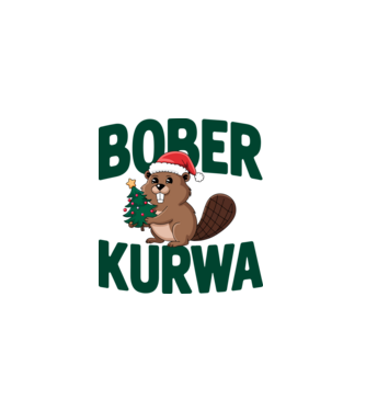 Bober kurwa xmas model alb pe tricou