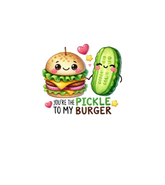 Pickle to my Burger model alb pe tricou