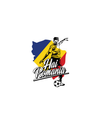 Hai romania fotbal model alb pe tricou