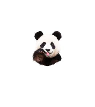 Panda face model albastru deschis pe tricou