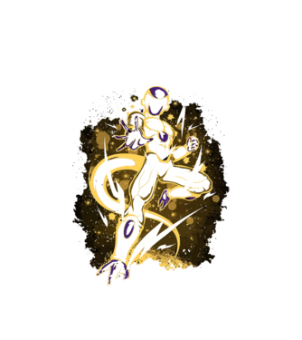golden freeza dragonball model alb pe tricou